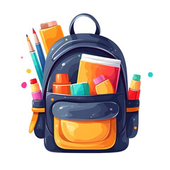 Schoolbag with Educational Supplies in Front Pocket