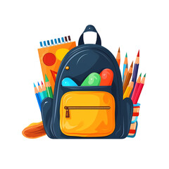 Organized school supplies in kids' bag