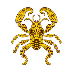 Minimalist Scorpion Doodle on White Background