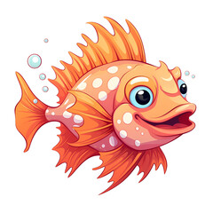 Whimsical Anglerfish Cartoon Sticker Illustration