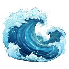 Majestic Ocean Waves Transparent Background Illustration
