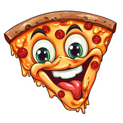 Whimsical Pizza Character Cartoon Illustration