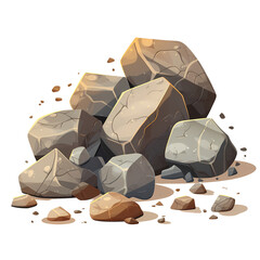Geometric Boulder and Cracked Rock Fragments
