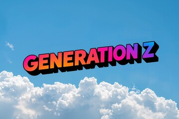 Generation Z rising boldly in a colorful sky.