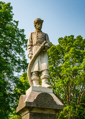 Monument to Firefighter in Oakwood Cemetery in Red Wing, Minnesota