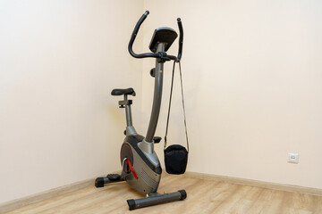 Fitness equipment inside a room for exercise during indoor workout sessions