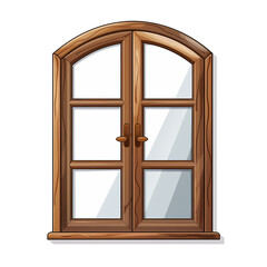 Obraz premium Elegant Wooden Window Decor Illustration