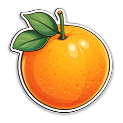 Vibrant Orange Fruit Sticker Design Illustration
