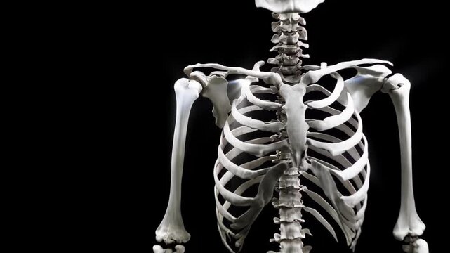 Exploring the human skeleton model in a dark setting for educational purposes and anatomical study