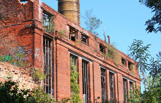 Old Jute Spinning Mill, Industrial Ruin in Leipzig-Plagwitz, Germany
