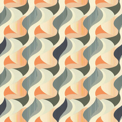 Soft geometric waves pattern, minimal curvature, Japanese modern design