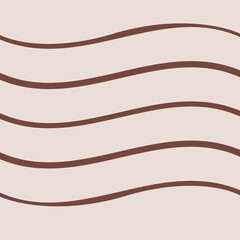 Soft Aesthetic Brown Wavy Lines on Peach Background for Feminine Stationary Design
