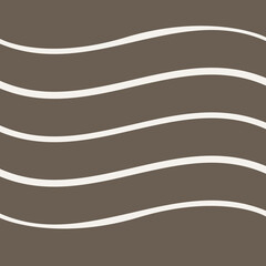 Modern White Wavy Line Pattern on Taupe Grey Background for Minimalist Interior Design