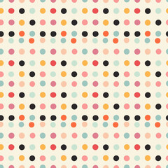 Polka dots seamless pattern,  simple geometry, modern textile style 