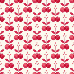 Cherry seamless geometric pattern, perfect tile symmetry