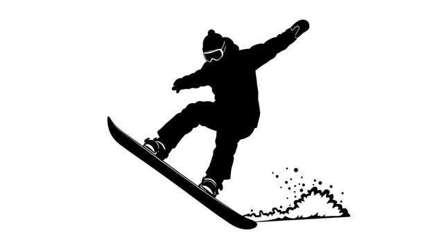 Snowboarder in mid air performing a trick on a snowy slope