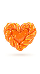 Orange Croissant Shaped Heart.