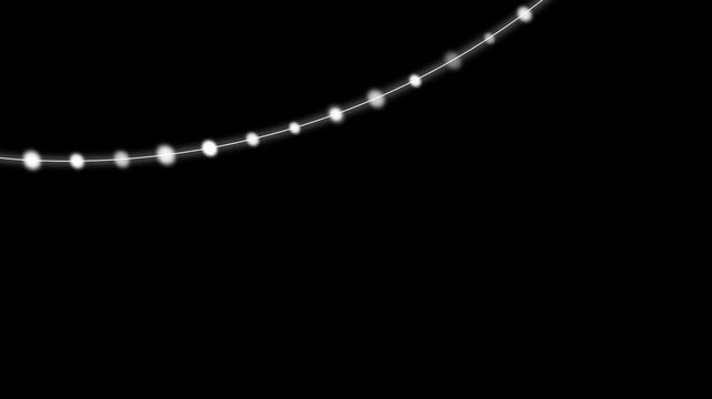 Festive light frame loop with a glowing garland border and sparkling flash effects
