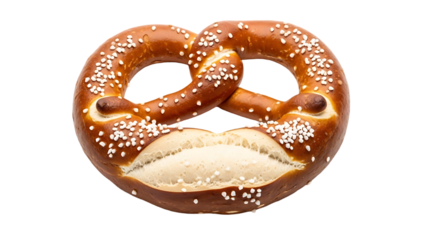 Traditional German Bavarian Pretzel with Coarse Sea Salt, Golden Brown Baked Soft Lye Crust and Fluffy Interior, Authentic European Snack for Oktoberfest or Bakery Concept