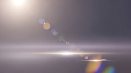 Cinematic Dark Gray Stage Background with Elegant Lens Flare and Subtle Lighting for Professional Presentation