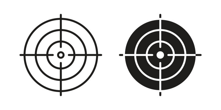 Aim icons set in multiple style collection