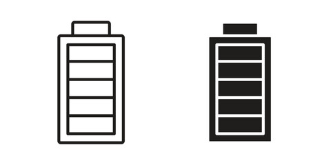 Battery icons set in multiple style collection