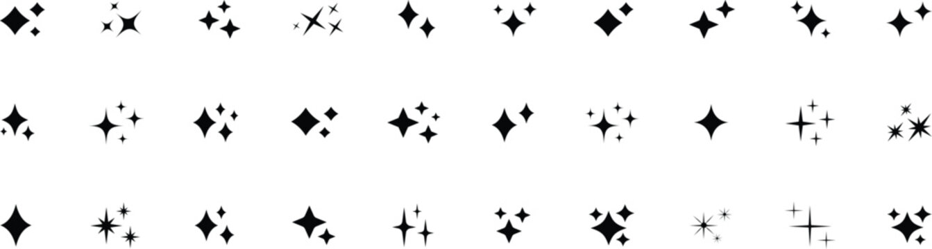  sparkle icon. Vector blink star for logo, sparkle clipart