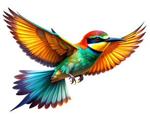 Fototapeta premium Fantasy Illustration of Bee-Eater with Radiant Feathers
