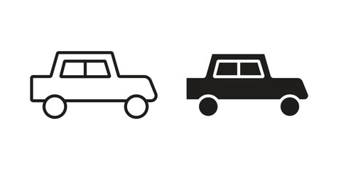Obraz premium Car icons set in multiple style collection