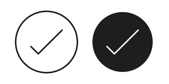Checkmark icons set in multiple style collection