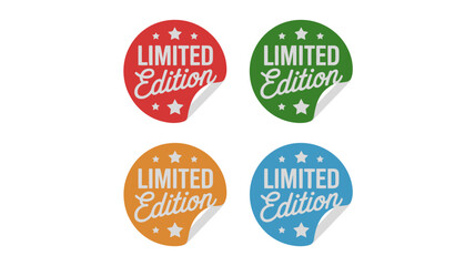 Obraz premium Limited Edition Labels in Various Colors on White Background with Clean Design for Marketing