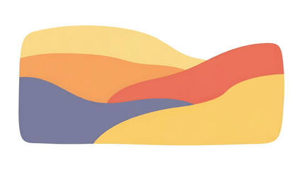 Obraz premium Vibrant abstract illustration of overlapping organic shapes in warm earthy colors, suggesting a minimalist landscape