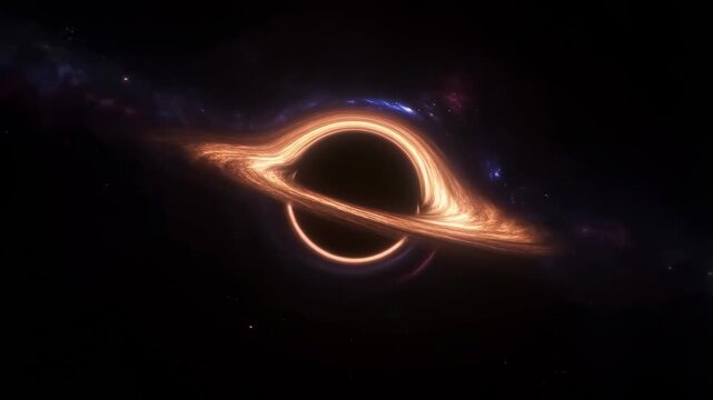 Spectacular cosmic dance of black hole with bright accretion disk in deep space