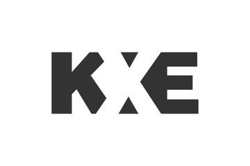 Obraz premium KXE logo design. Initial letter K X E bold font style for tech startups, consulting, corporate branding. Creative company name, headlines typography identity, trendy logotype.