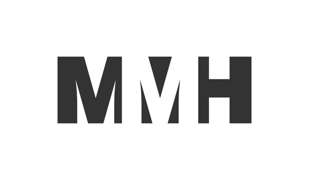 MMH logo design. Initial letter M M H bold font style for tech startups, consulting, corporate branding. Creative company name, headlines typography identity, trendy logotype.