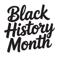 Black History Month Calligraphy Text on White Background