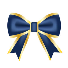 Blue bow without background vector
