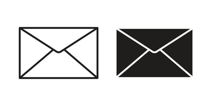 Inbox icons set in multiple style collection