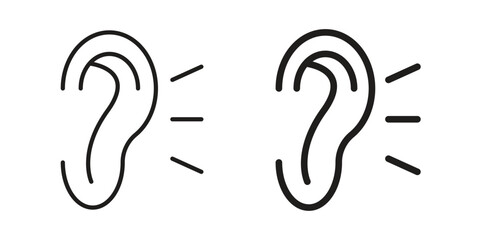 Listening icons set in multiple style collection