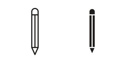 Pencil icons set in multiple style collection