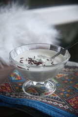 cream mousse with chocolate