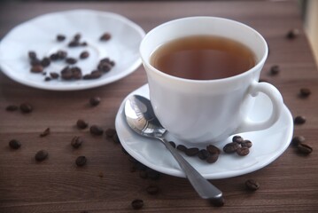 cup of coffee on the table