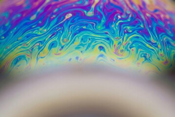 Colorful Abstract Patterns in Soap Film
