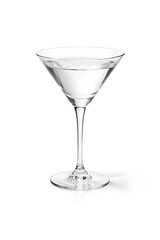 Empty martini glass isolated on a white background