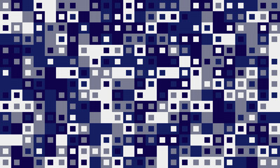 Fototapeta premium Abstract digital mosaic pattern in shades of blue and white. Ideal for backgrounds, website design, or techrelated projects. The pixelated design evokes a sense of data flow and modern technology.