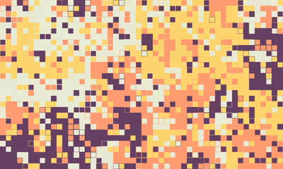 Fototapeta premium Abstract pixel art background. Warmtoned mosaic of squares creates a dynamic, textured surface. Perfect for website banners, app interfaces, or modern design projects.