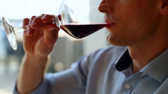 Sipping red wine: a closeup journey of taste and elegance