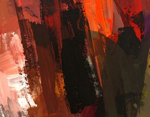 Abstract painting with bold brushstrokes in vibrant colors