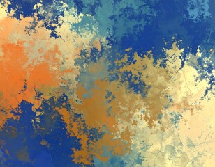Abstract painting with blended colors