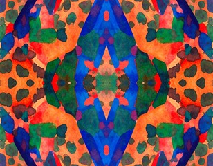 Abstract pattern with vibrant colors and symmetrical design